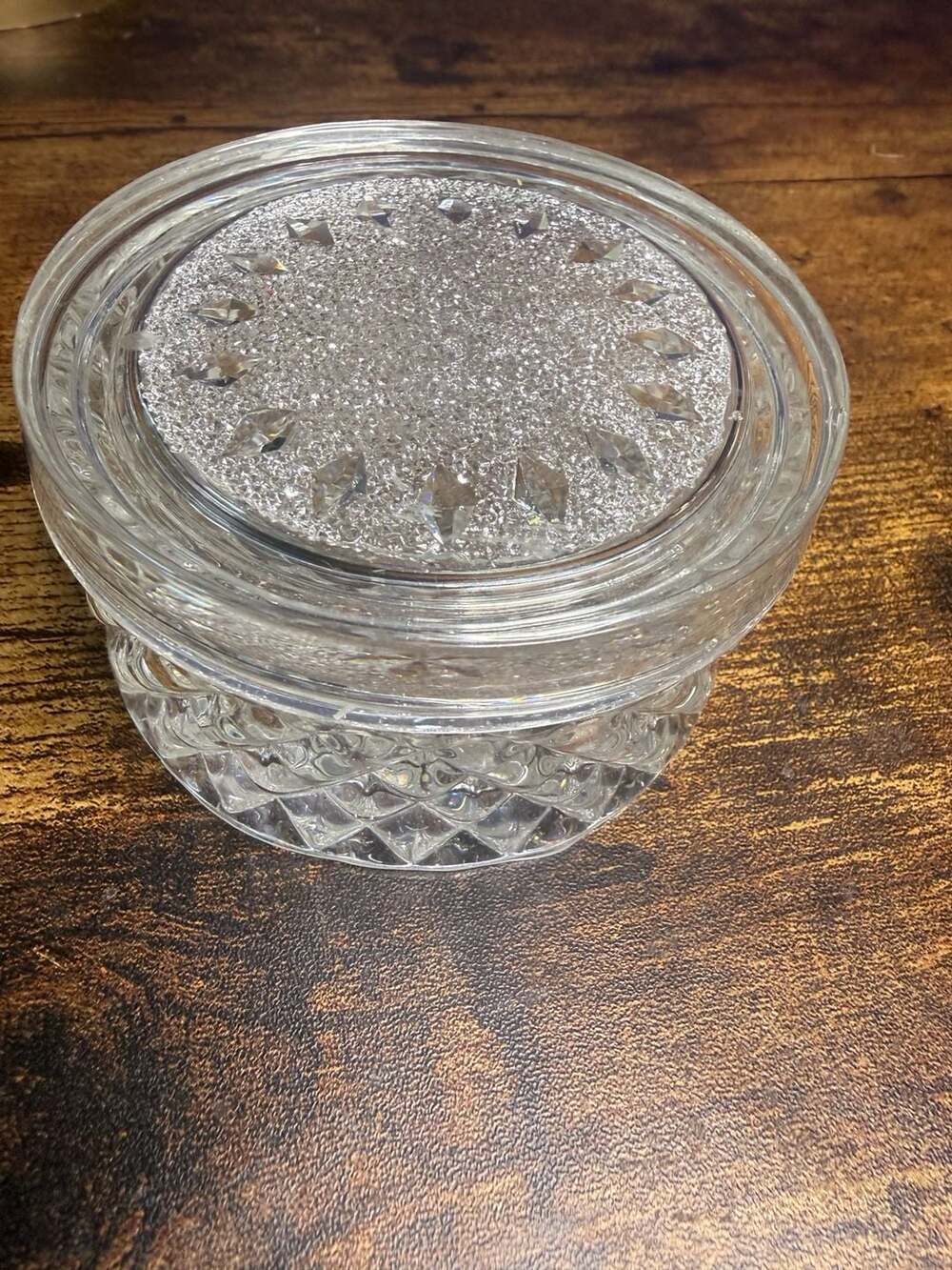 Handmade resin clear trinket box  with crystal look